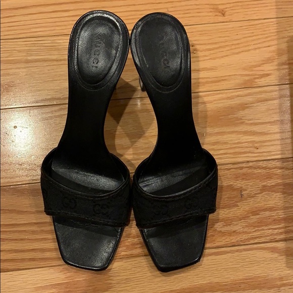 Gucci Original GG High Heel Slides in Nero (Black) - Picture 2 of 6
